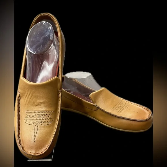 Twisted X Tan Moccasin-Style Loafers Slip/on Leather Tan Slippers Womens 11 - Picture 9 of 14